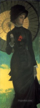 日傘を持つニュートン夫人 ジェームス・ジャック・ジョゼフ・ティソ Oil Paintings